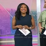 Sheinelle’s navy ruffle hem dress on Today