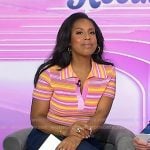 Sheinelle’s pink striped polo on Today