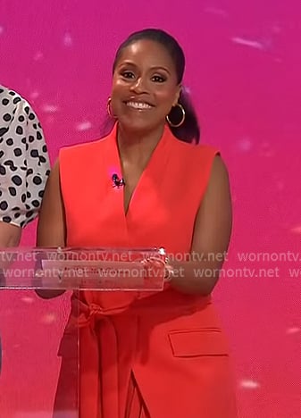 Sheinelle’s red wrap vest on Today