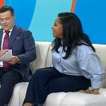 Sheinelle's white heel pumps on Today
