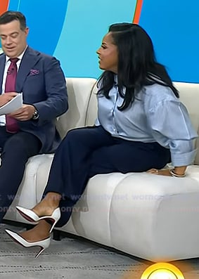 Sheinelle’s white heel pumps on Today