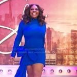 Sherri’s blue bow front dress on Sherri
