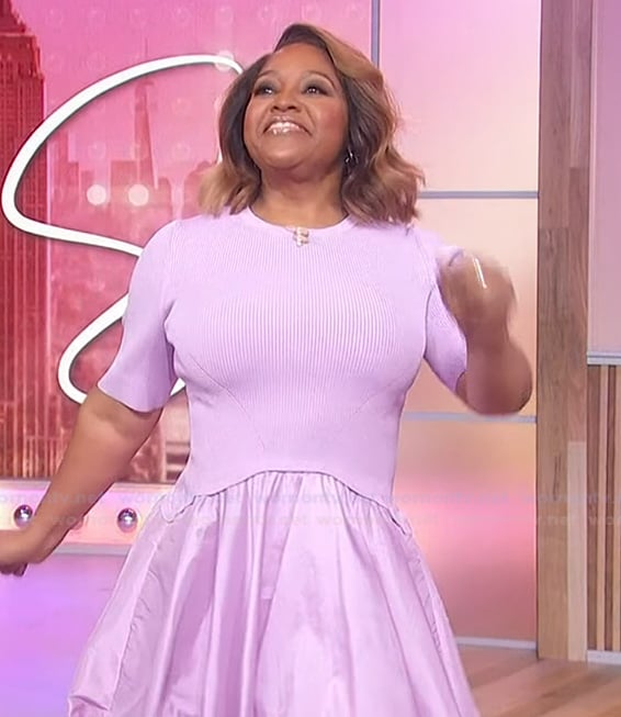 Sherri’s Pink mixed media mini dress on Sherri