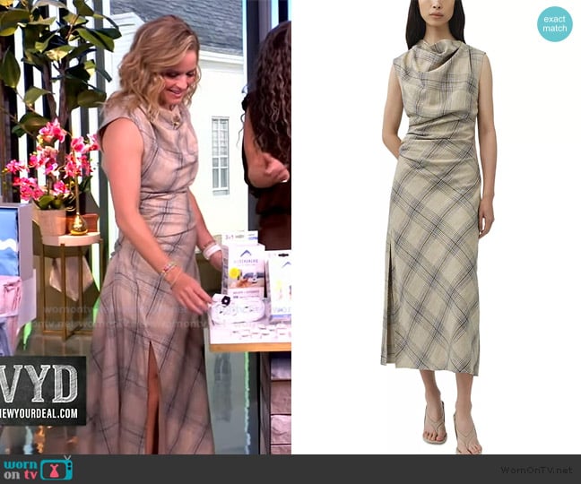 Simkhai Burke Draped Midi Dress worn by Sara Haines on The View