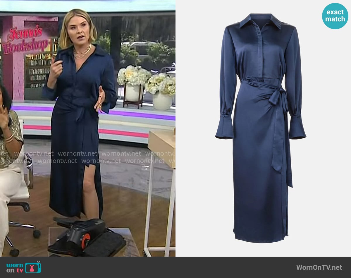 Simkhai Collared Wrap Dress worn by Jenna Bush Hager on Today