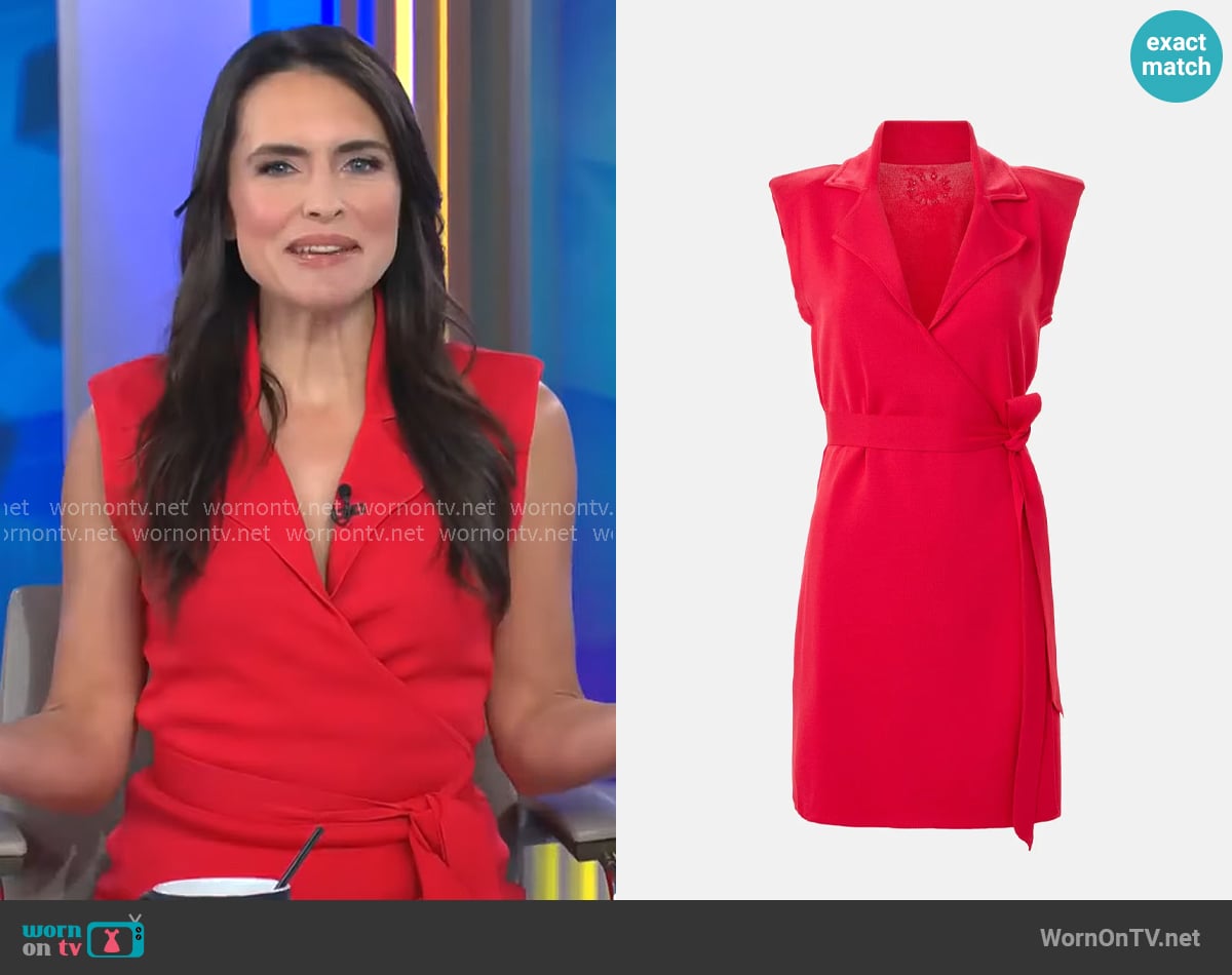 Simon Miller Zaca Long Line Wrap Top worn by Lilia Luciano on CBS Mornings