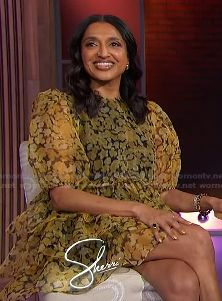 Sindhu Vee’s floral print mini dress on Sherri