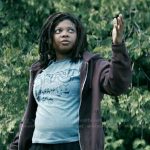Sister Sage’s gray Detroit graphic tee on The Boys