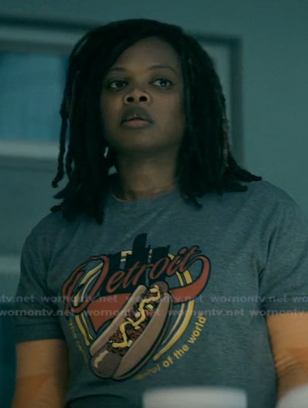 Sister Sage’s hot dog graphic tee on The Boys