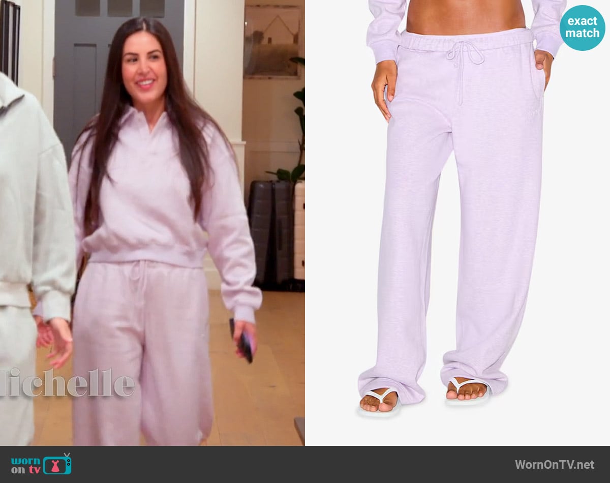 Skims Cotton Fleece Straight Leg Pants worn by Michelle Saniei on The Valley