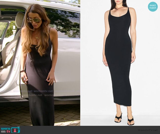 Skims Smooth Lounge Skimpy Scoop Neck Maxi Dress worn by Alicia Carmody on The Real Housewives of Rhode Island
