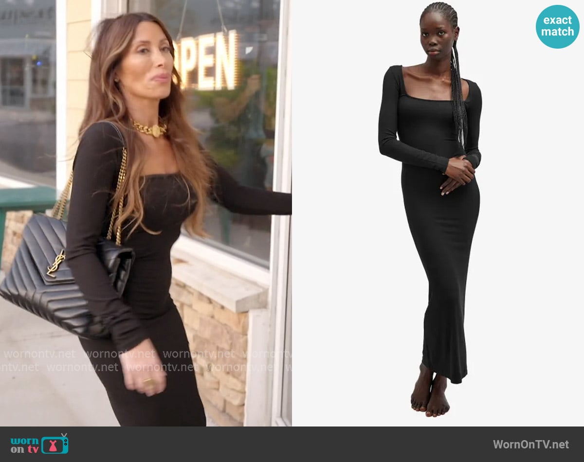 Skims Soft Lounge Long Sleeve Dress worn by Alicia Carmody on The Real Housewives of Rhode Island