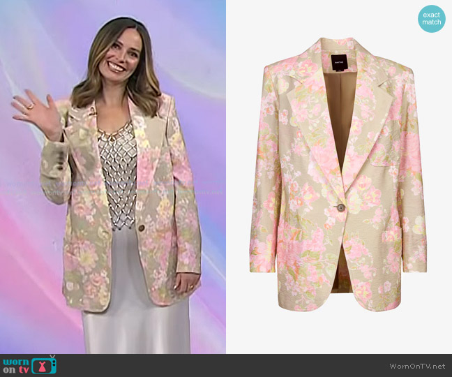Smythe Notched Lapel Blazer in Vintage Peony worn by Carley Fortune on Today