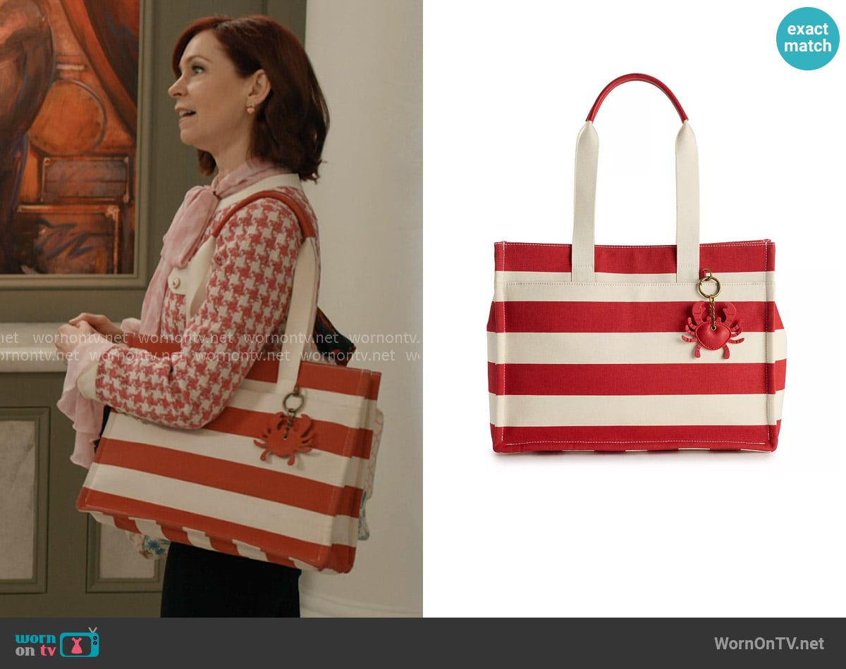 Sonoma Goods For Life Danson Canvas Tote Bag worn by Elsbeth Tascioni (Carrie Preston) on Elsbeth