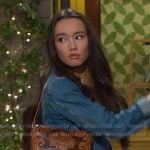 Sophia’s brown floral leather bag on Days of our Lives