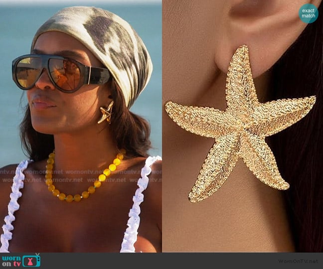 Sora Tuki Starfish Earrings worn by Ciara Miller on Summer House