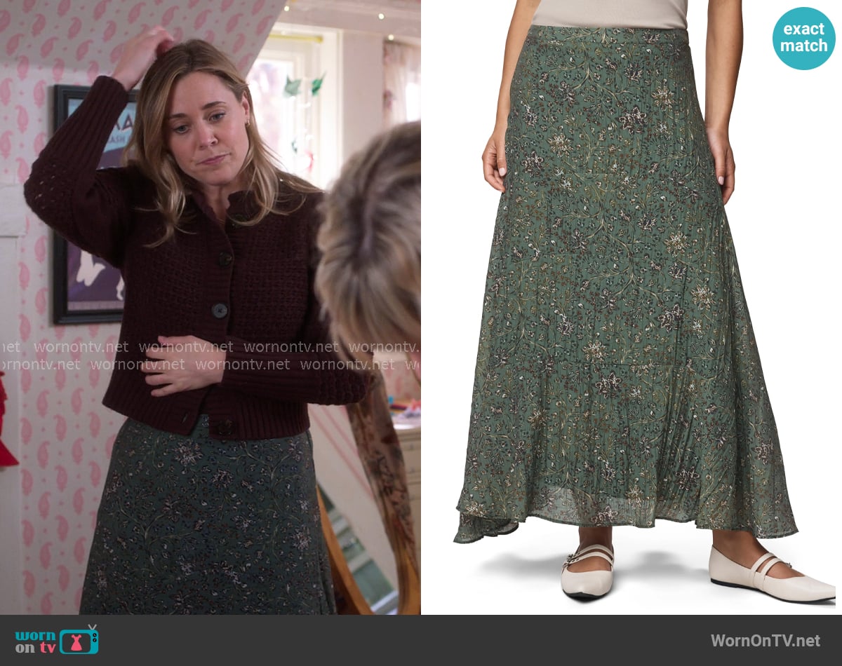 Splendid Versailles Floral Tiered Maxi Skirt worn by Ginny (Erika Henningsen) on The Four Seasons