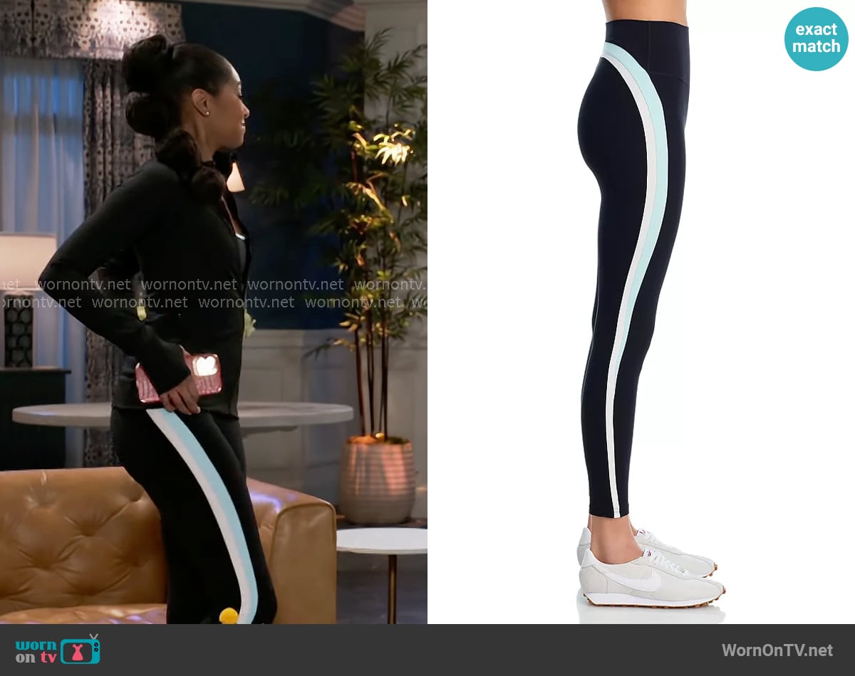 Splits59 Emerson Leggings in Black/Ice worn by Kat Richardson (Colby Muhammad) on Beyond the Gates