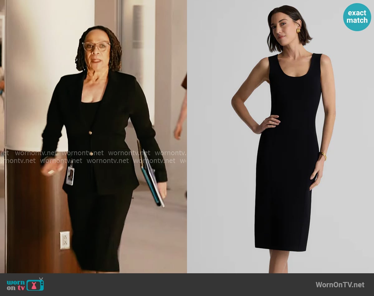 St John Lynn Santa Roma Sweater Dress worn by Sharon Goodwin (S. Epatha Merkerson) on Chicago Med