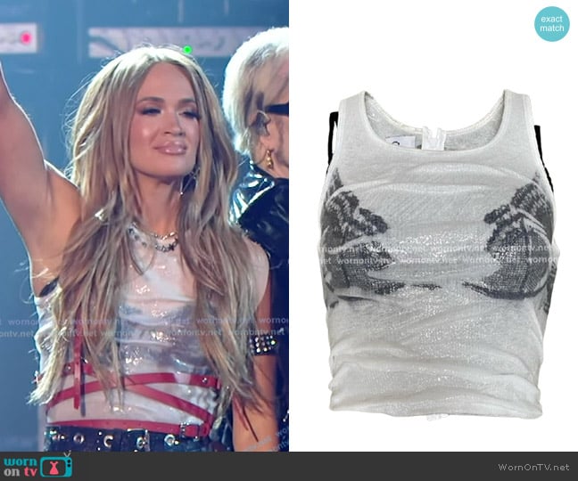 Star Cat Wet Tank worn by Carrie Underwood on American Idol