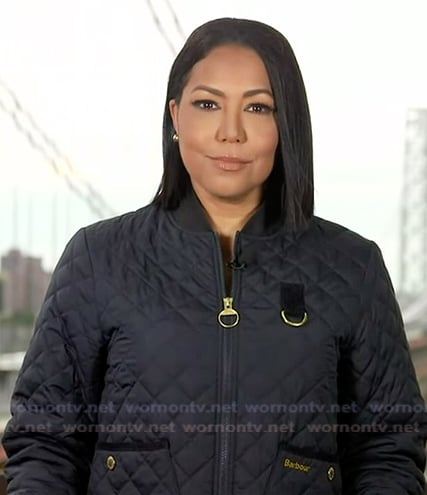 Stephanie’s black quilted jacket on Good Morning America