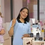 Stephanie’s blue pleated dress on Good Morning America