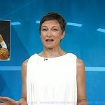Stephanie’s white gathered sleeveless top on Today