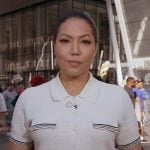 Stephanie's white knit short sleeve top on Good Morning America