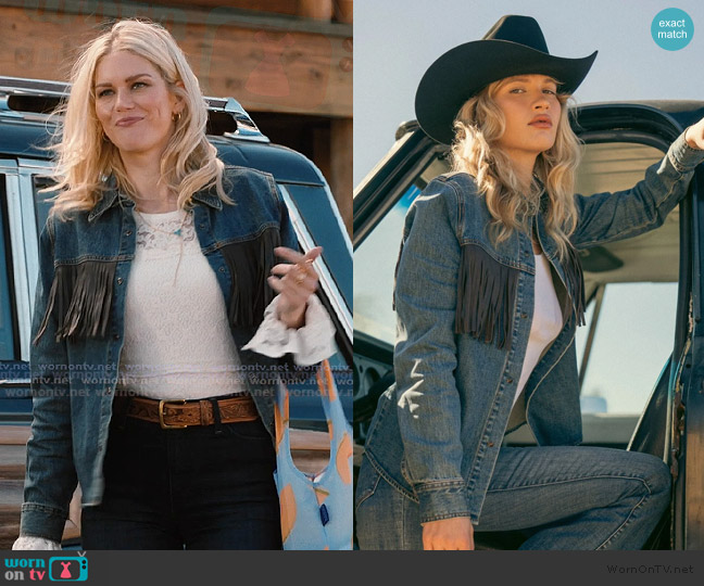 Stetson Leather Fringe Denim Shirt