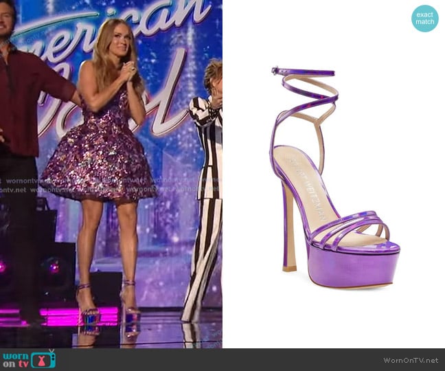 Stuart Weitzman Soiree 145 Platform Sandal worn by Carrie Underwood on American Idol