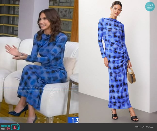 Suboo Shibori Ruched Dress worn by Sophie Flay on Good Morning America