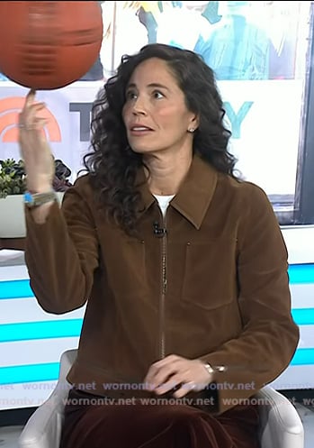 Sue Bird’s brown suede jacket on Today