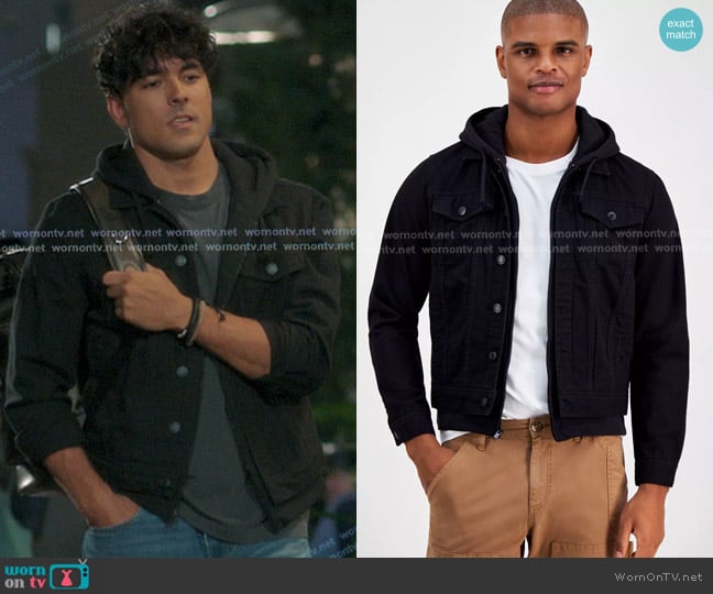 Sun + Stone Dillon Trucker Jacket worn by Lucas Adams (Niko Terho) on Greys Anatomy