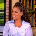 Sunny’s blue striped layered dress on The View