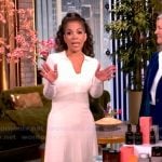 Sunny's white pointelle knit dress on The View