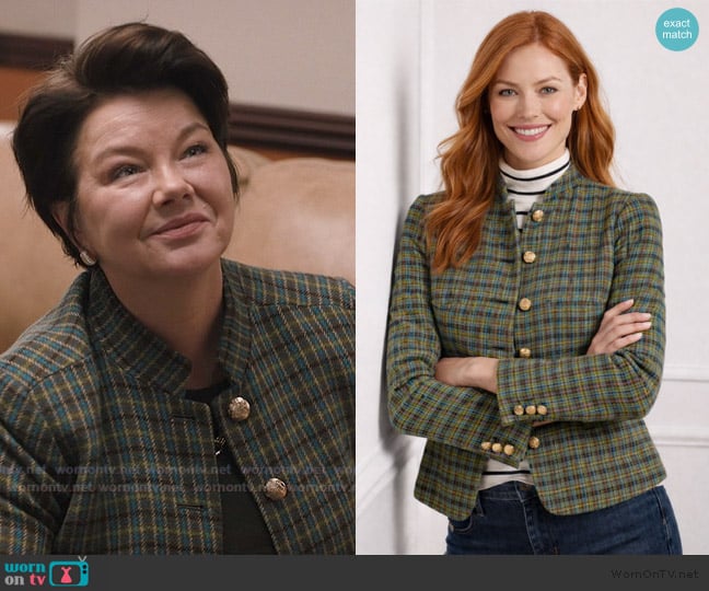 Talbots Officer Jacket Apple Plaid Wool worn by Senator Conner (Blaire Chandler) on Marshals