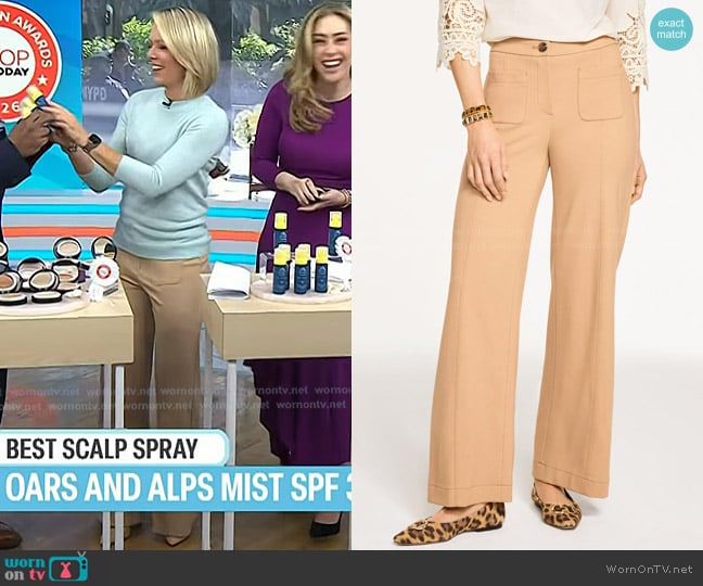 Talbots Wide Leg Ponte Pants in Toasted Coconut worn by Dylan Dreyer on Today
