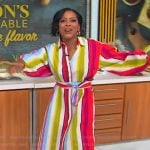 Tamron's striped shirtdress on Tamron Hall Show