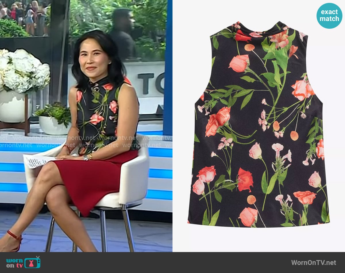 Ted Baker Raeven Floral Sleeveless Top worn by Vicky Nguyen on Today