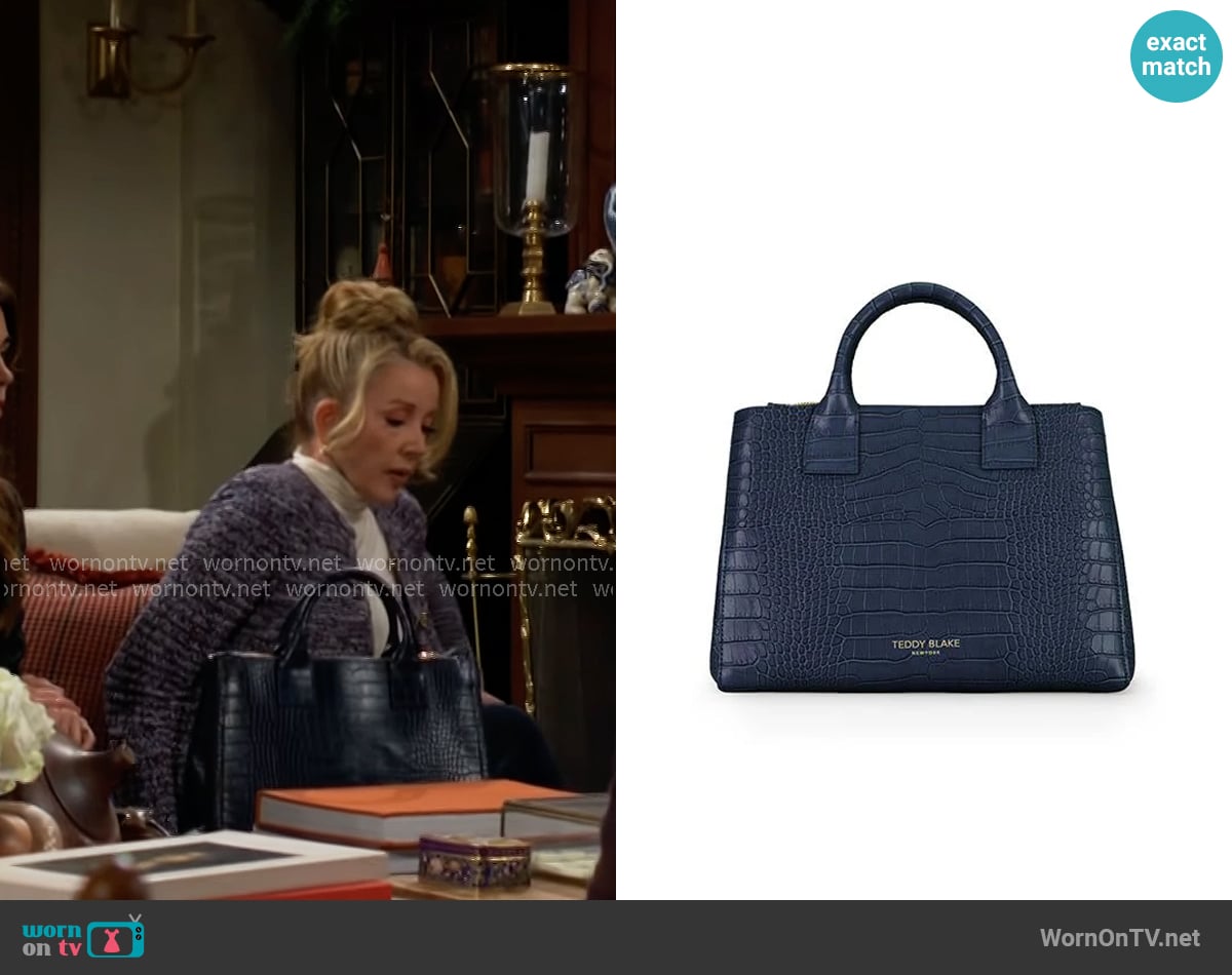 Teddy Blake Bella Croco Bag worn by Nikki Reed Newman (Melody Thomas-Scott) on The Young and the Restless