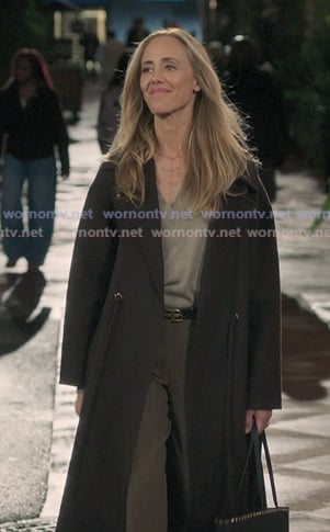 Teddy’s brown drawstring coat on Greys Anatomy