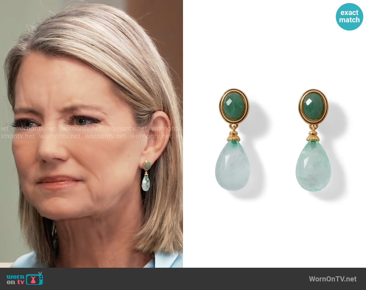 The Met Store French Serpent Drop Earrings worn by Nina Reeves (Cynthia Watros) on General Hospital