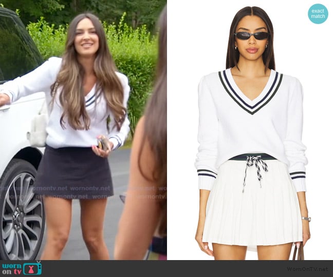 The Upside Soony V Neck Sweater worn by Kelsey Swanson on The Real Housewives of Rhode Island