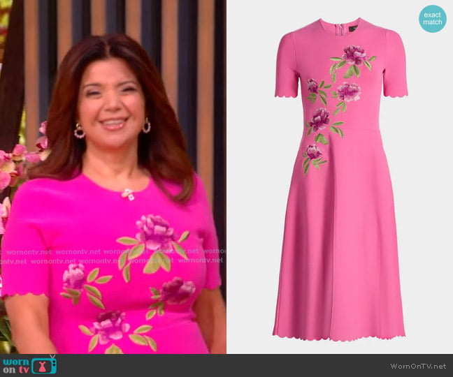 Ana’s pink floral embroidered dress on The View