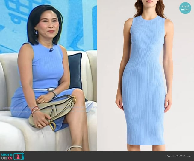Theory Sleeveless Ribbed Midi Sweater Dress worn by Vicky Nguyen on Today