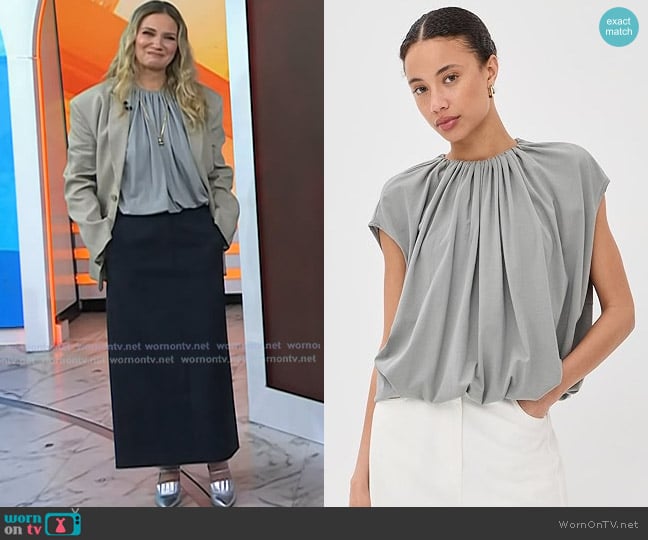 Jennifer Nettles’s grey gathered top on Today