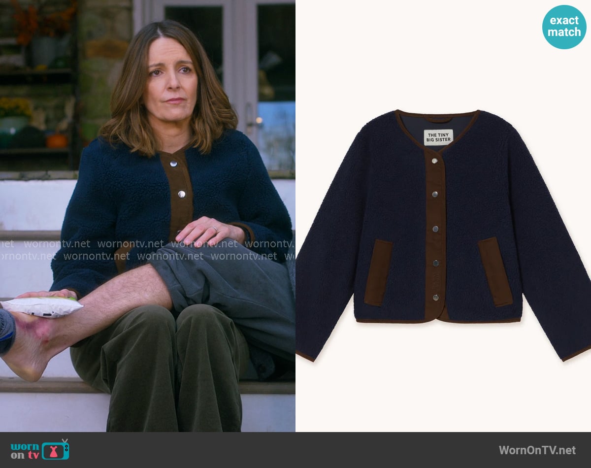 Tiny Big Sisters Sherpa Jacket worn by Kate (Tina Fey) on The Four Seasons