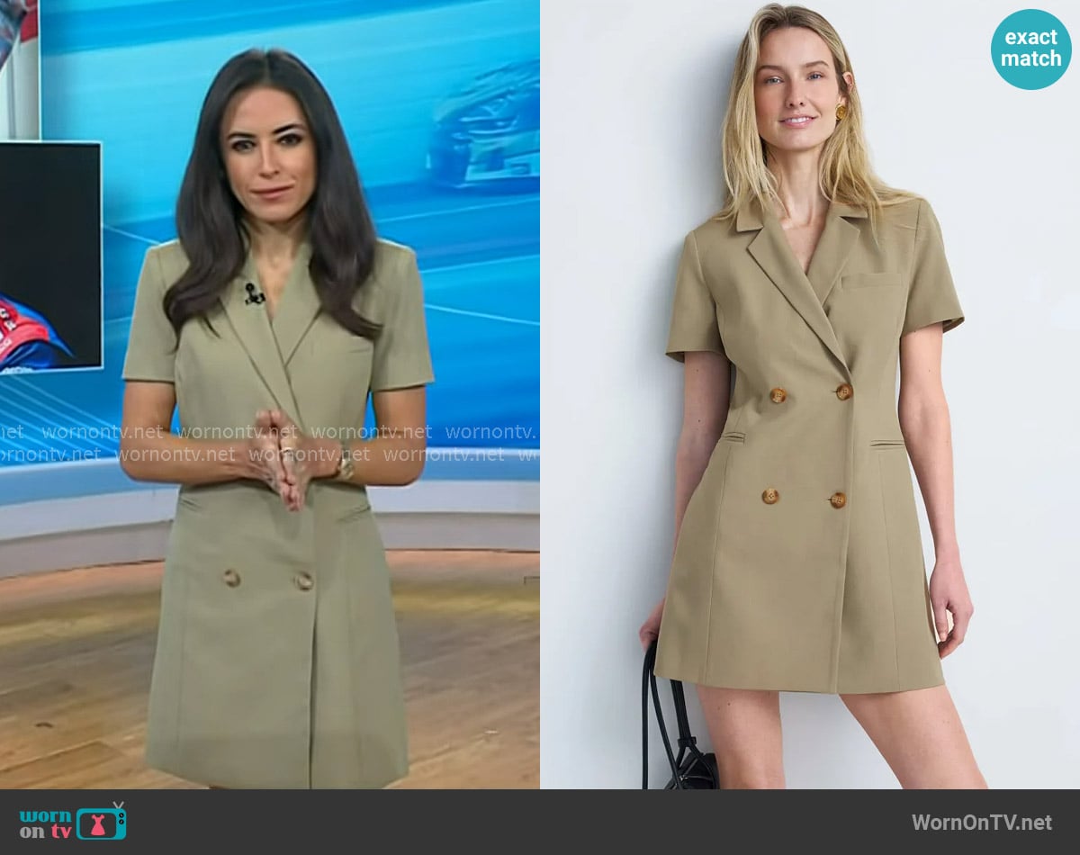 Toccin Double Breasted Blazer Mini Dress worn by Kaylee Hartung on Today