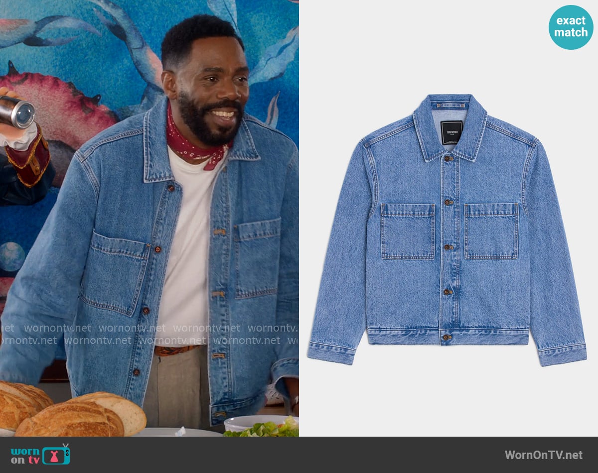 Todd Snyder Boxy Denim Jacket in Vintage Blue worn by Danny (Colman Domingo) on The Four Seasons