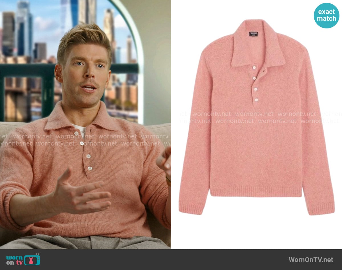 Todd Snyder Mohair Sweater Polo worn by Kyle Cooke on In The City